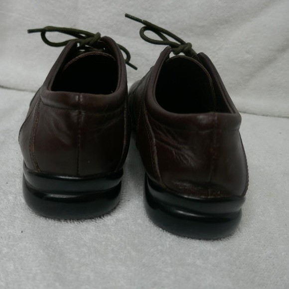 David Tate Brown Leather Oxford Shoes Lace-up Gold Detail Size 8 NARROW - Picture 7 of 16